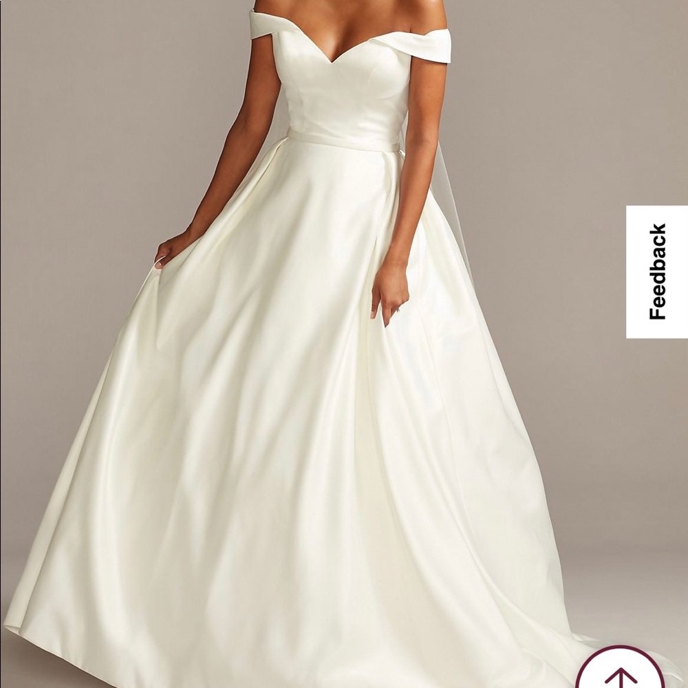 NWT- OFF THE SHOULDER SATIN GOWN WEDDING DRESS